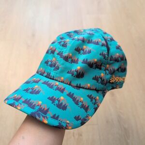 Sprints Bigfoot Mountain Running Hat Teal Orange Performance Adjustable Cap